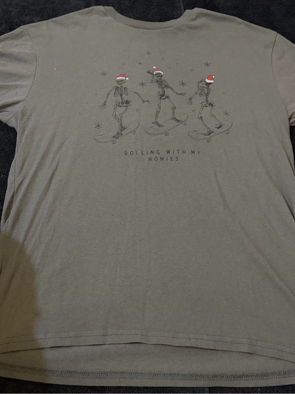 Men's Olive Graphic Tee - Rolling With My Homies